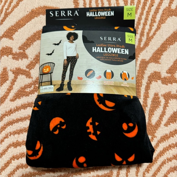 Halloween Plush Leggings New Size M - Picture 1 of 2
